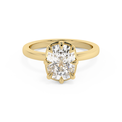 Emerald Solitaire Lab Grown Diamond Engagement Ring
