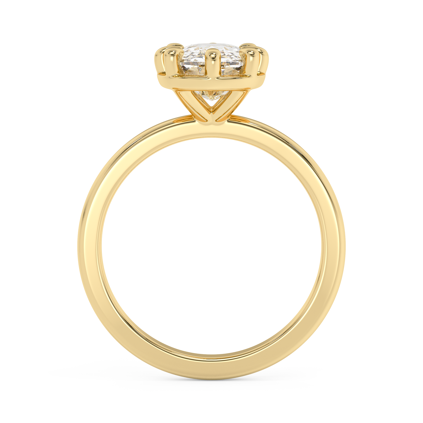 Emerald Solitaire Lab Grown Diamond Engagement Ring