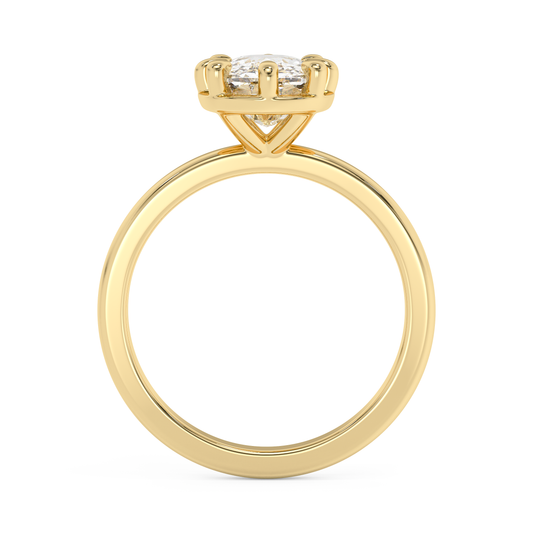 Emerald Solitaire Lab Grown Diamond Engagement Ring