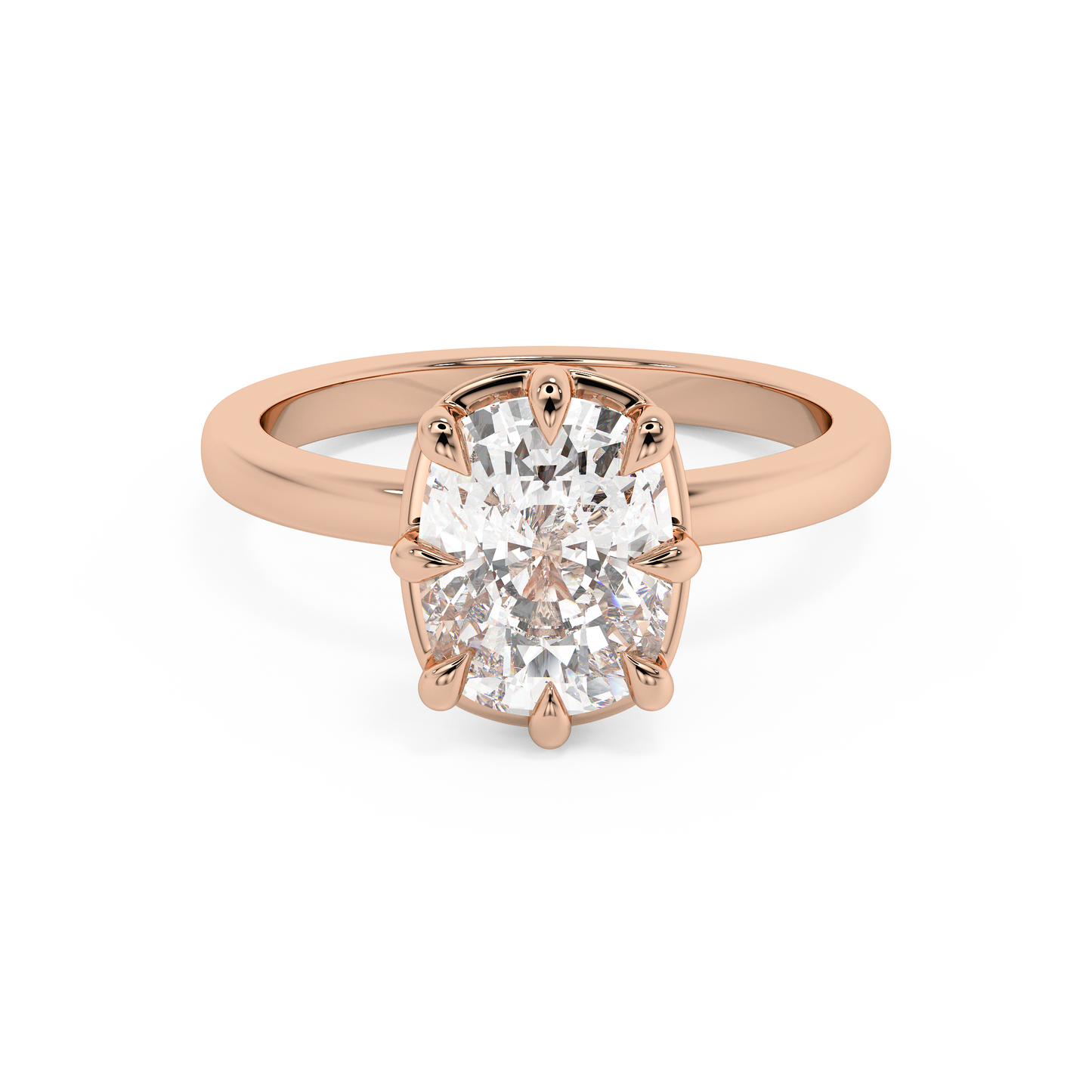 Emerald Solitaire Lab Grown Diamond Engagement Ring