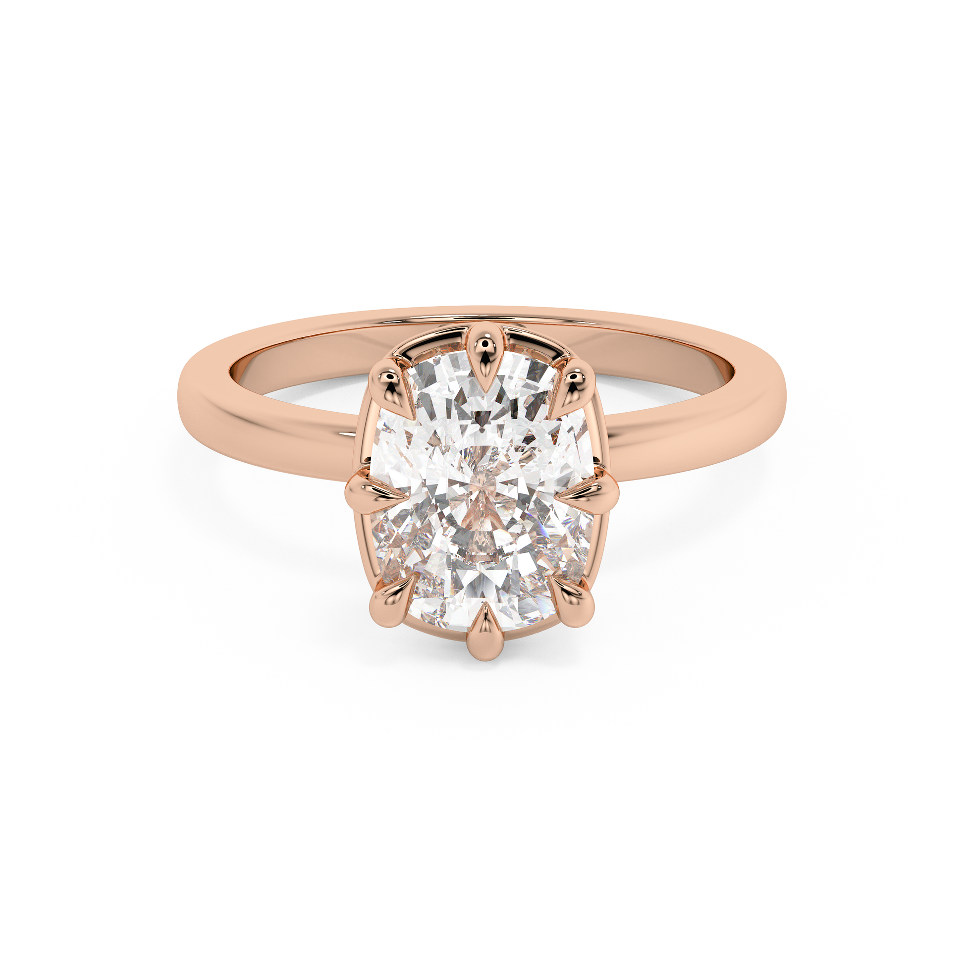 Emerald Solitaire Lab Grown Diamond Engagement Ring