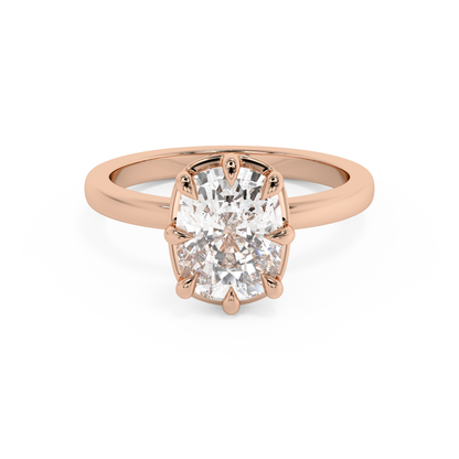Emerald Solitaire Lab Grown Diamond Engagement Ring