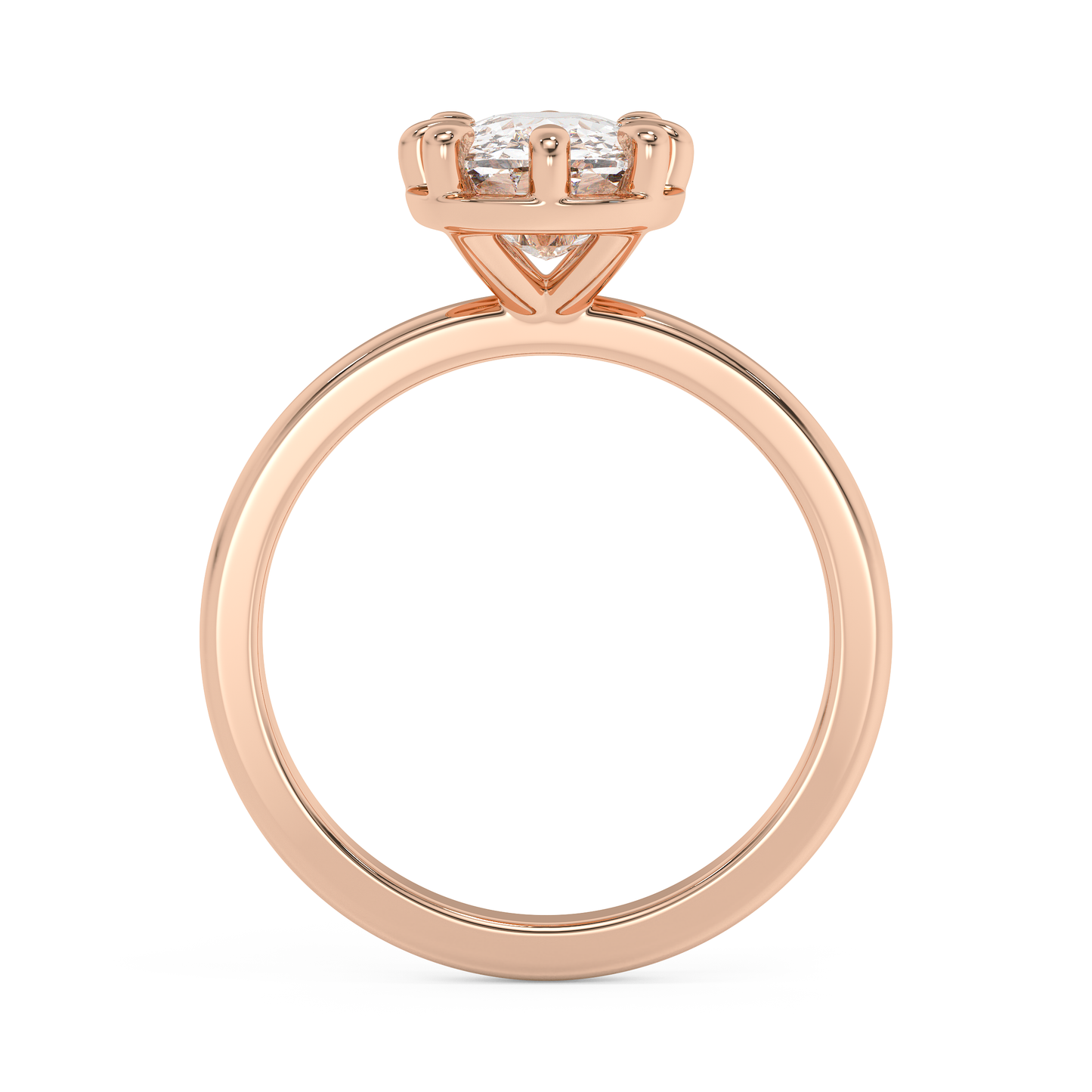 Emerald Solitaire Lab Grown Diamond Engagement Ring