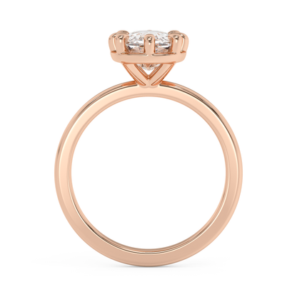 Emerald Solitaire Lab Grown Diamond Engagement Ring