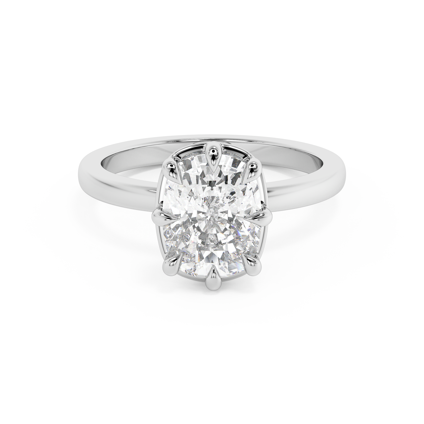 Emerald Solitaire Lab Grown Diamond Engagement Ring