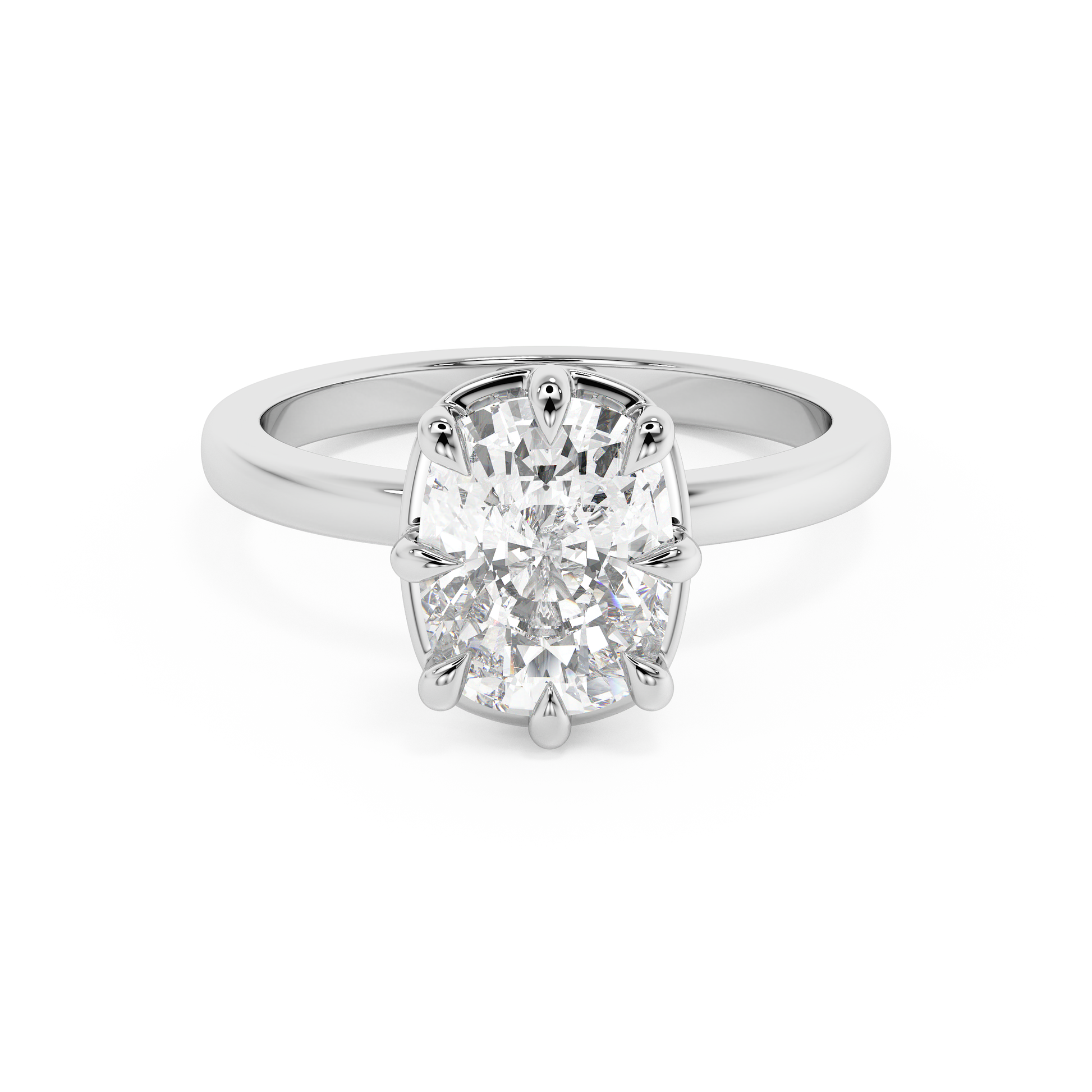 Emerald Solitaire Lab Grown Diamond Engagement Ring