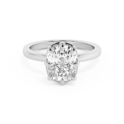 Emerald Solitaire Lab Grown Diamond Engagement Ring