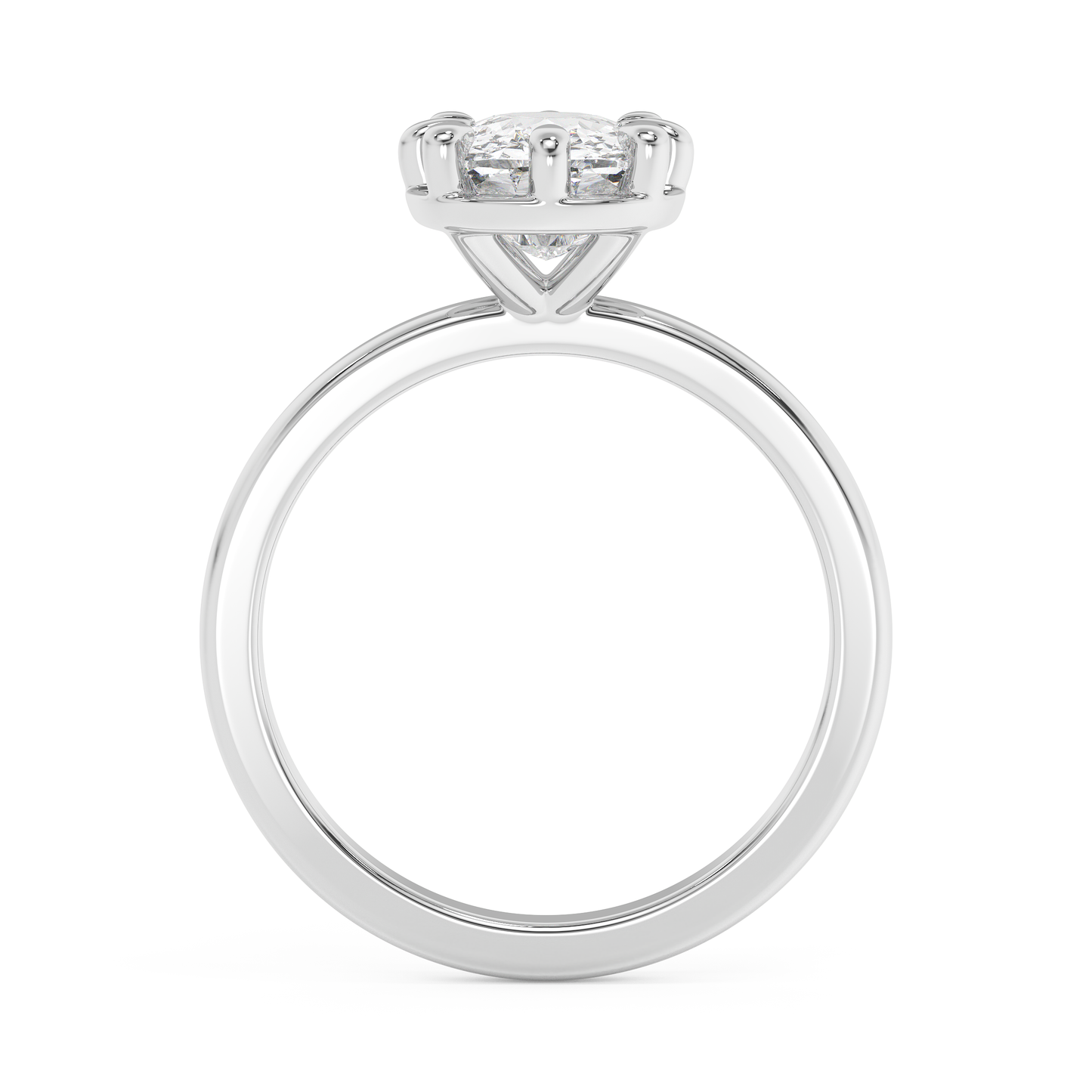 Emerald Solitaire Lab Grown Diamond Engagement Ring