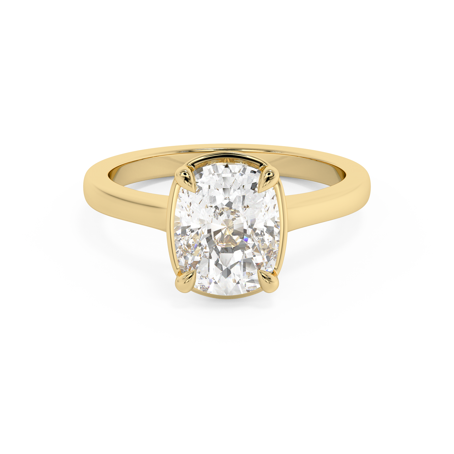Emerald Solitaire Lab Grown Diamond Engagement Ring