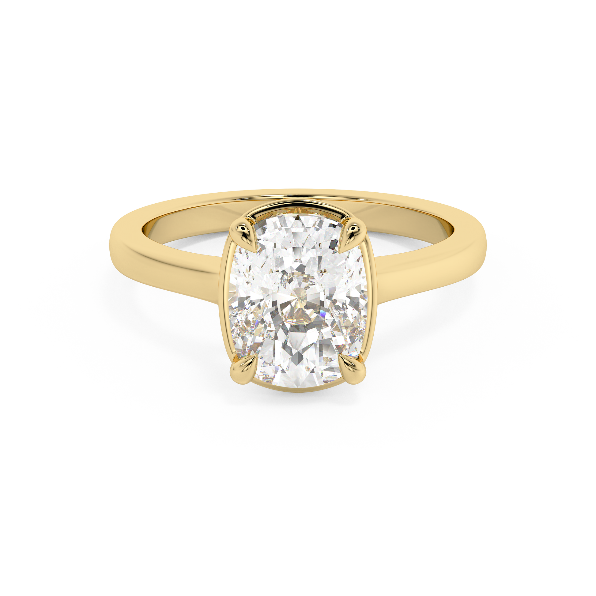 Emerald Solitaire Lab Grown Diamond Engagement Ring