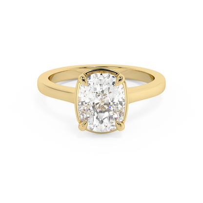 Emerald Solitaire Lab Grown Diamond Engagement Ring