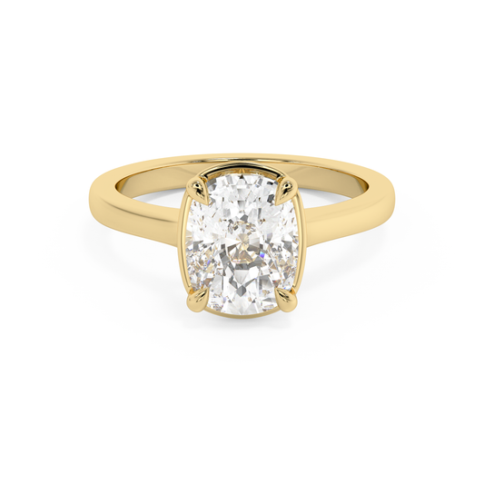 Emerald Solitaire Lab Grown Diamond Engagement Ring