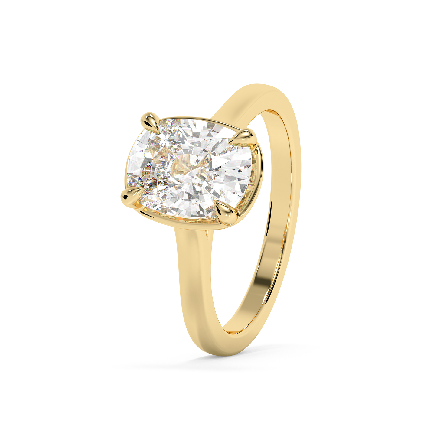 Emerald Solitaire Lab Grown Diamond Engagement Ring