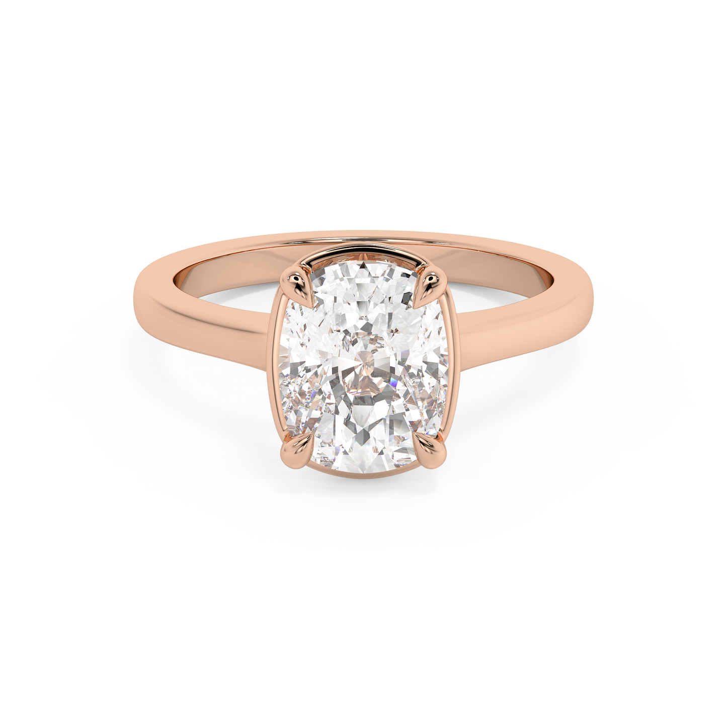 Emerald Solitaire Lab Grown Diamond Engagement Ring