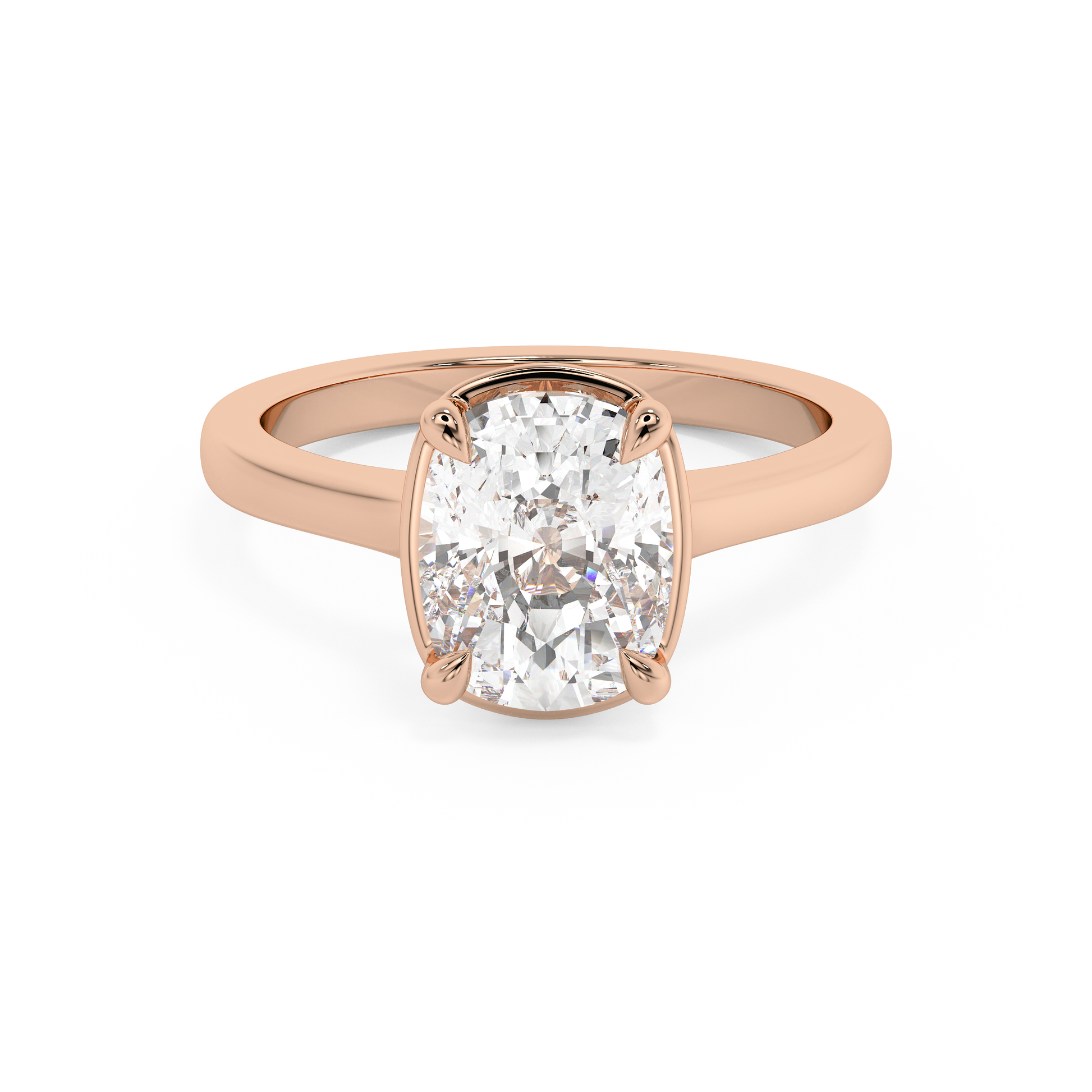 Emerald Solitaire Lab Grown Diamond Engagement Ring