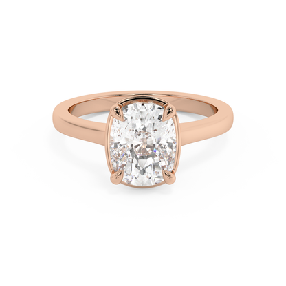 Emerald Solitaire Lab Grown Diamond Engagement Ring