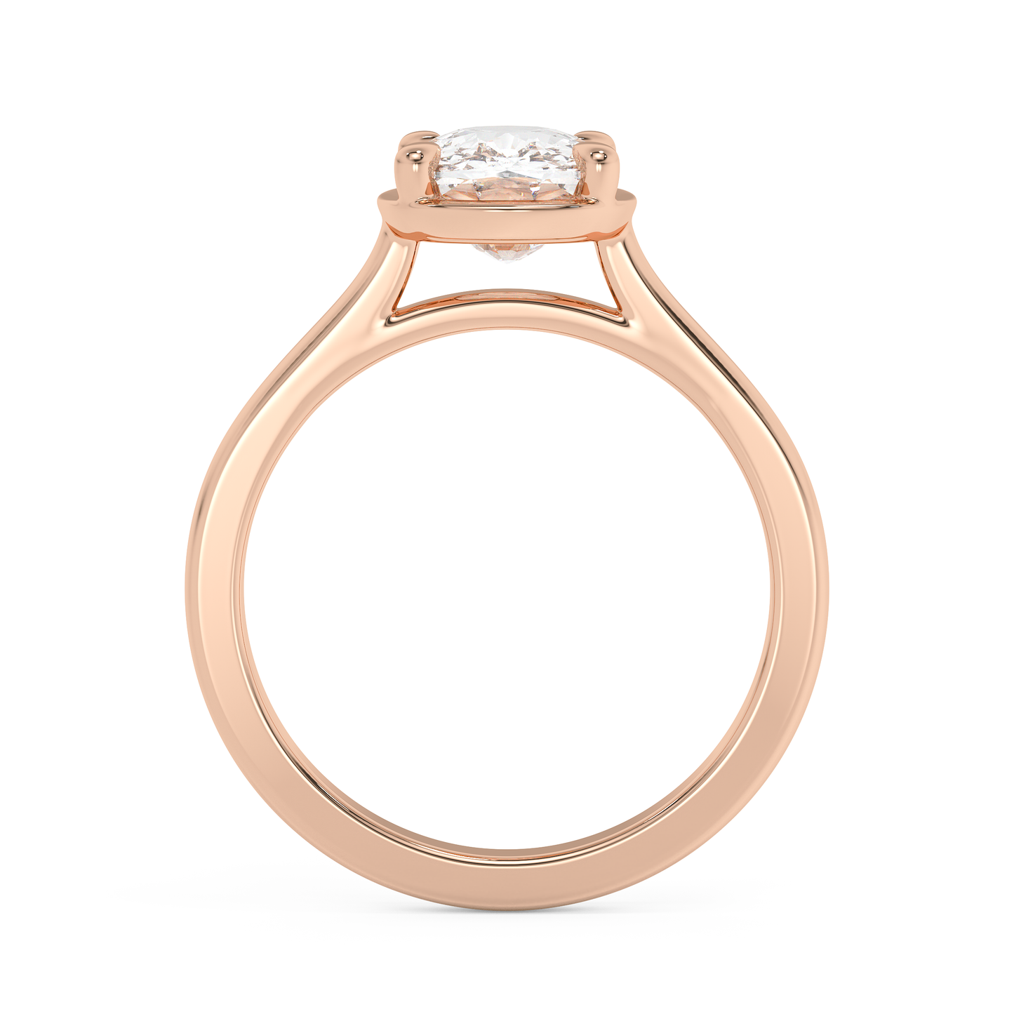 Emerald Solitaire Lab Grown Diamond Engagement Ring