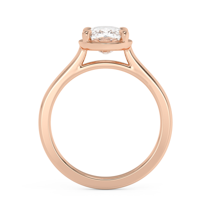 Emerald Solitaire Lab Grown Diamond Engagement Ring