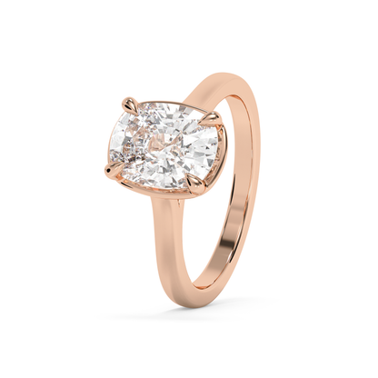 Emerald Solitaire Lab Grown Diamond Engagement Ring