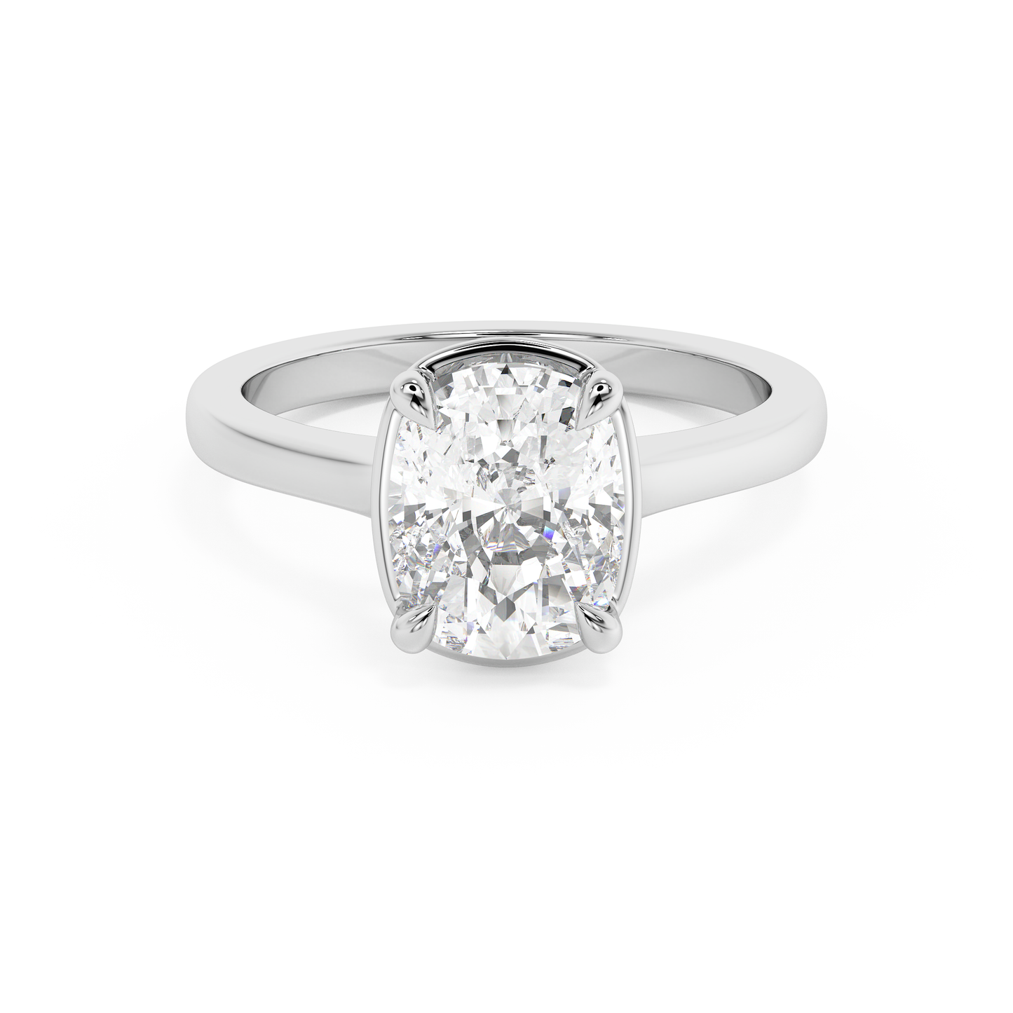 Emerald Solitaire Lab Grown Diamond Engagement Ring
