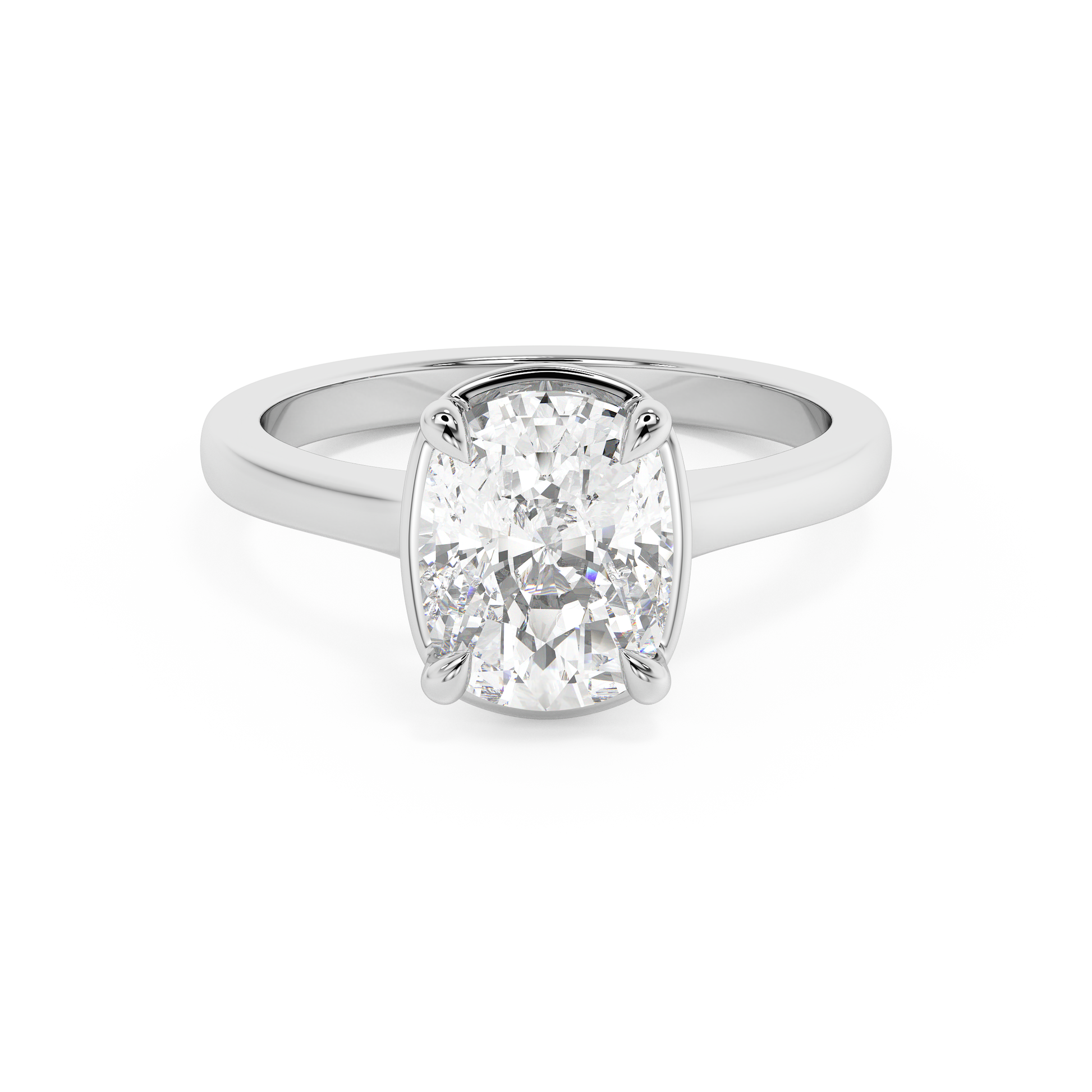 Emerald Solitaire Lab Grown Diamond Engagement Ring