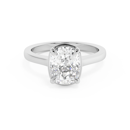Emerald Solitaire Lab Grown Diamond Engagement Ring