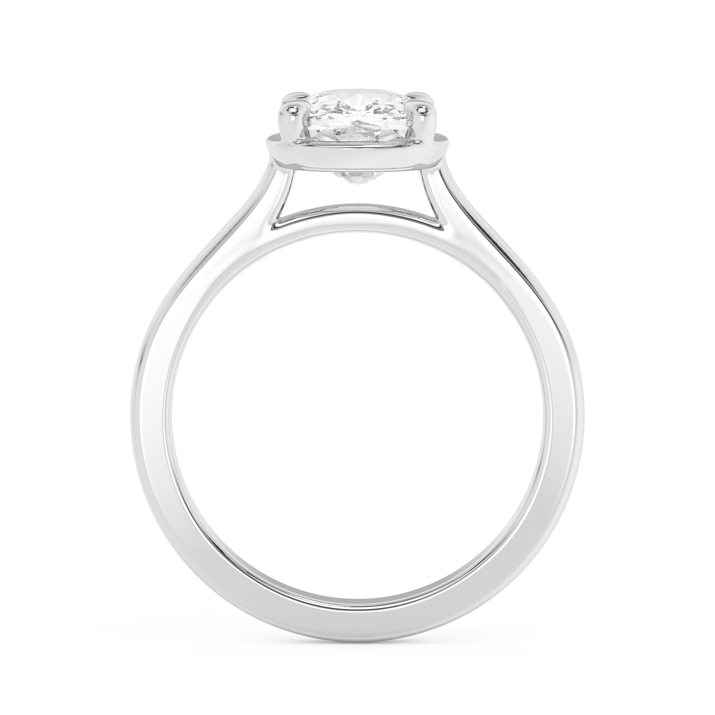 Emerald Solitaire Lab Grown Diamond Engagement Ring