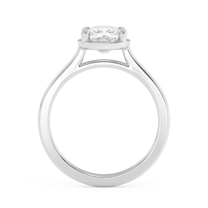 Emerald Solitaire Lab Grown Diamond Engagement Ring