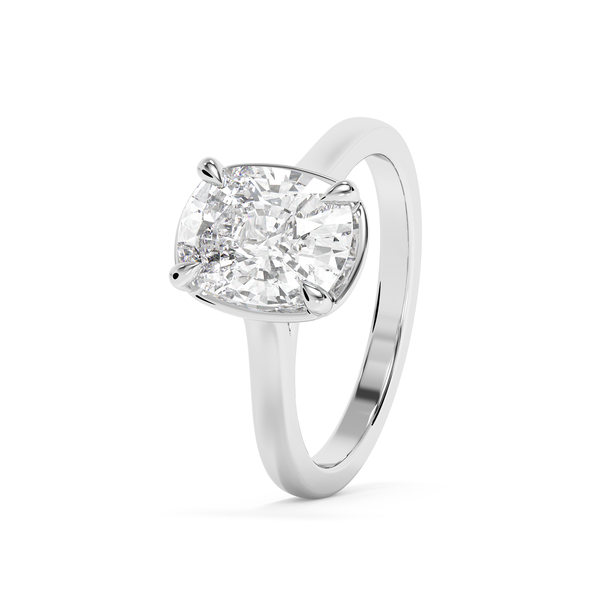 Emerald Solitaire Lab Grown Diamond Engagement Ring