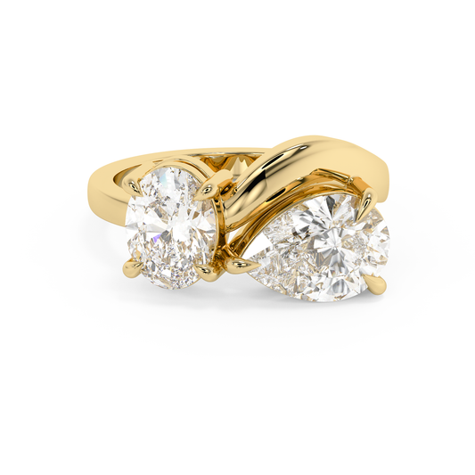 Emerald Solitaire Lab Grown Diamond Engagement Ring