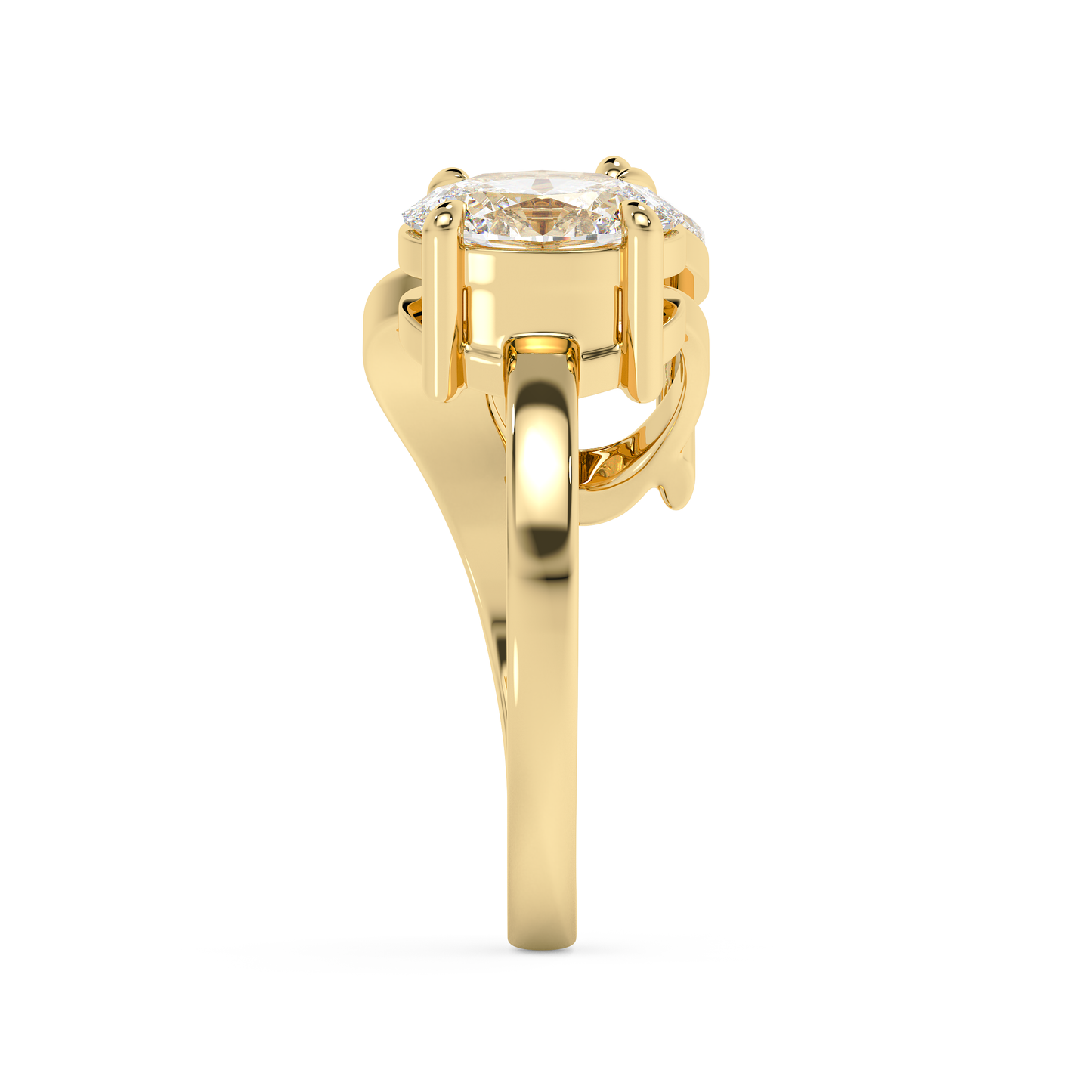 Emerald Solitaire Lab Grown Diamond Engagement Ring