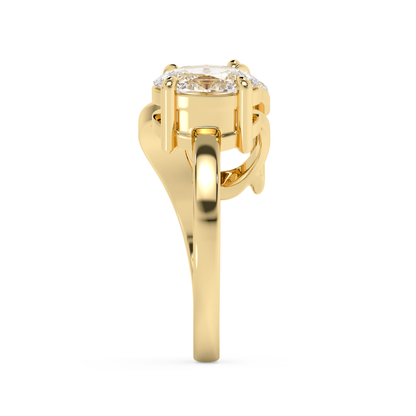 Emerald Solitaire Lab Grown Diamond Engagement Ring