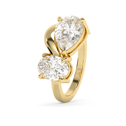 Emerald Solitaire Lab Grown Diamond Engagement Ring