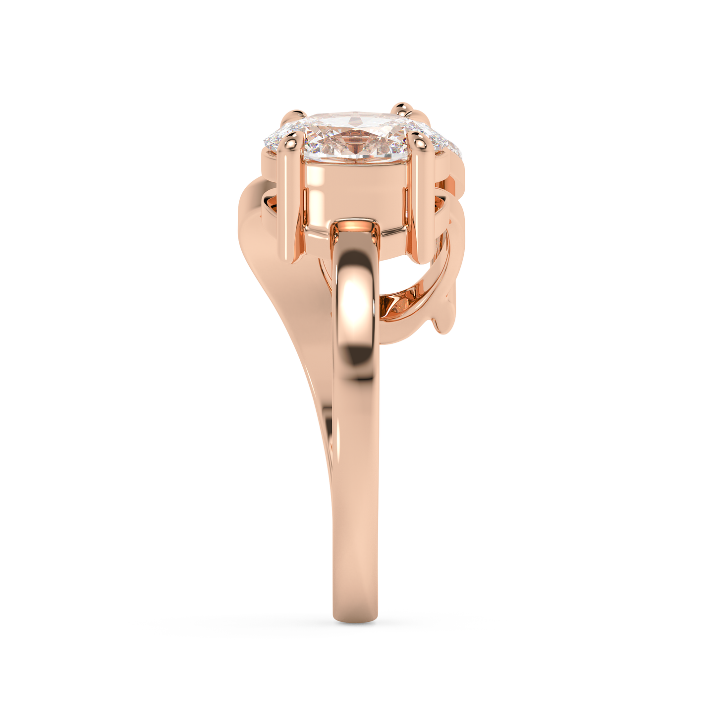 Emerald Solitaire Lab Grown Diamond Engagement Ring