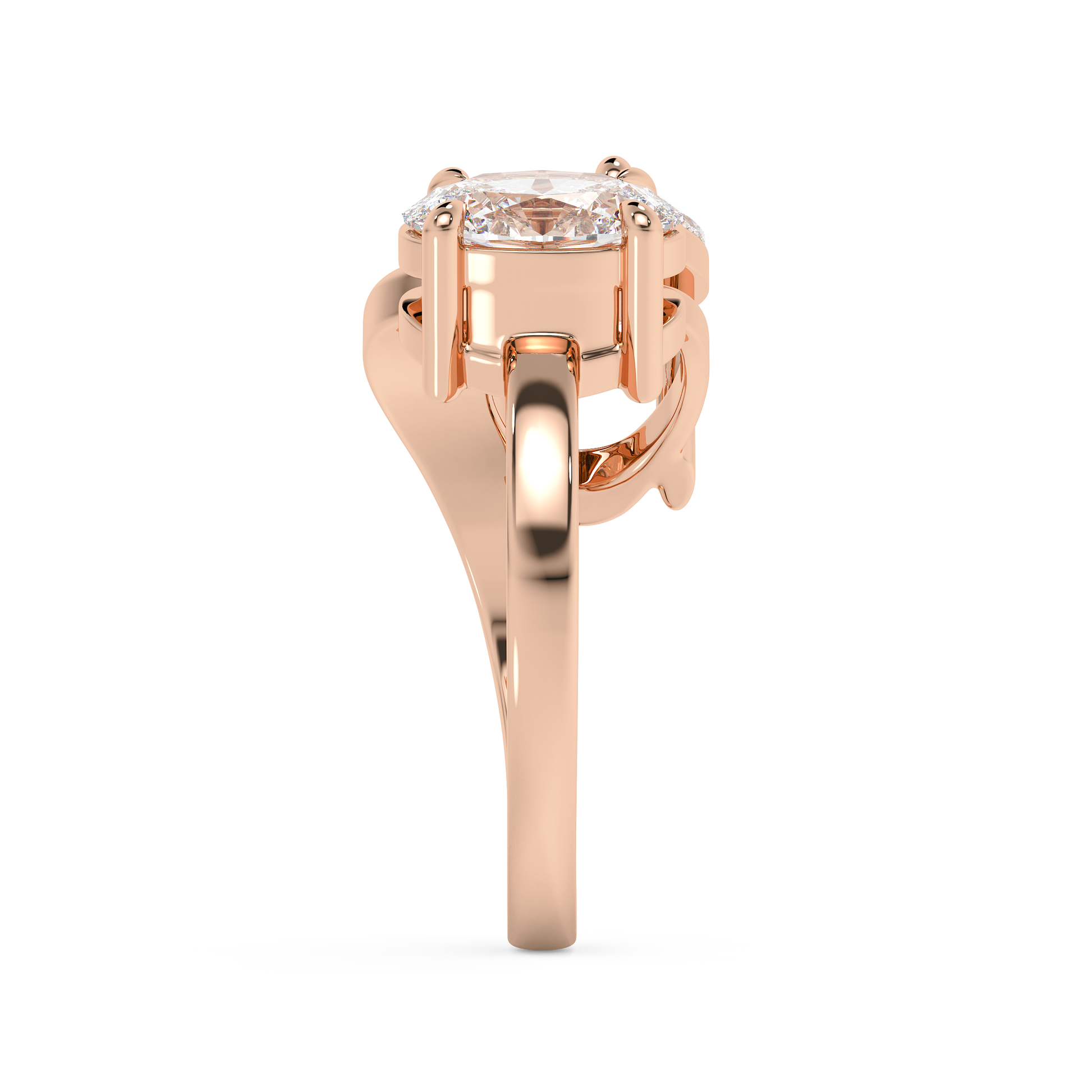 Emerald Solitaire Lab Grown Diamond Engagement Ring