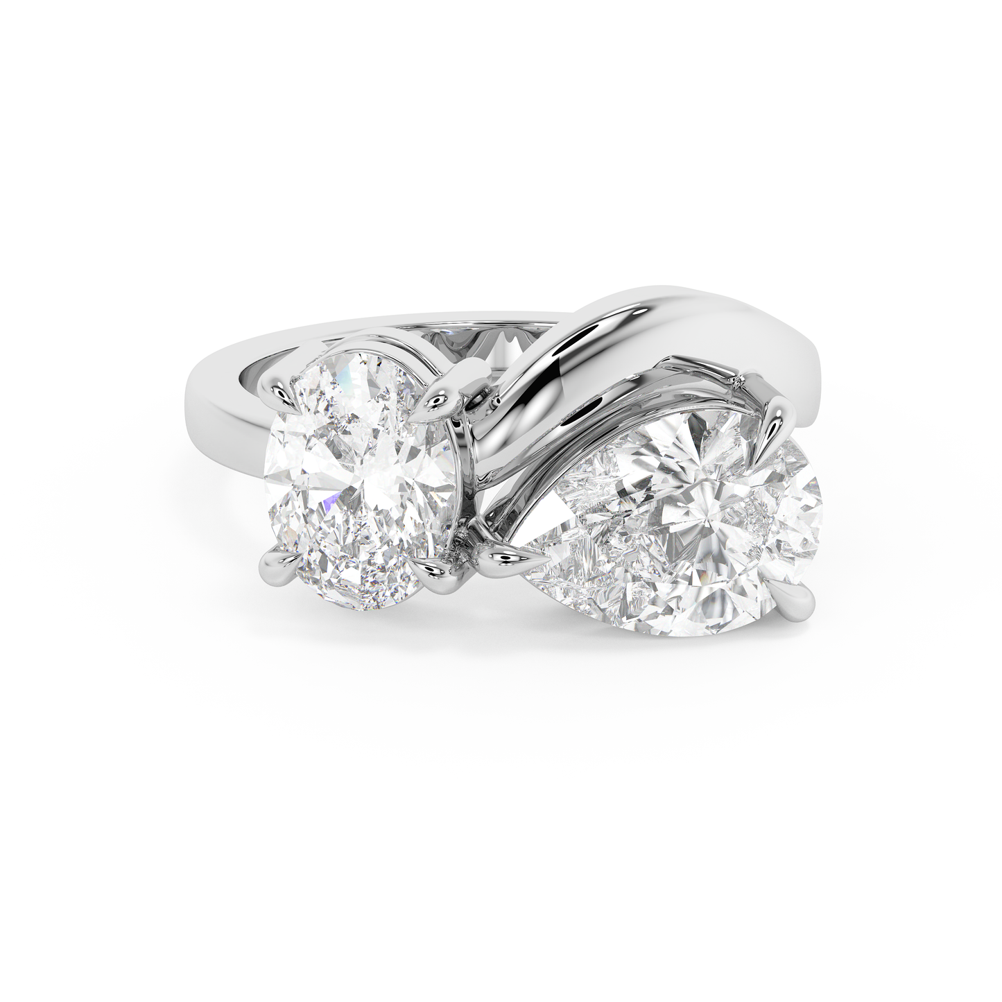 Emerald Solitaire Lab Grown Diamond Engagement Ring