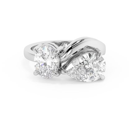 Emerald Solitaire Lab Grown Diamond Engagement Ring