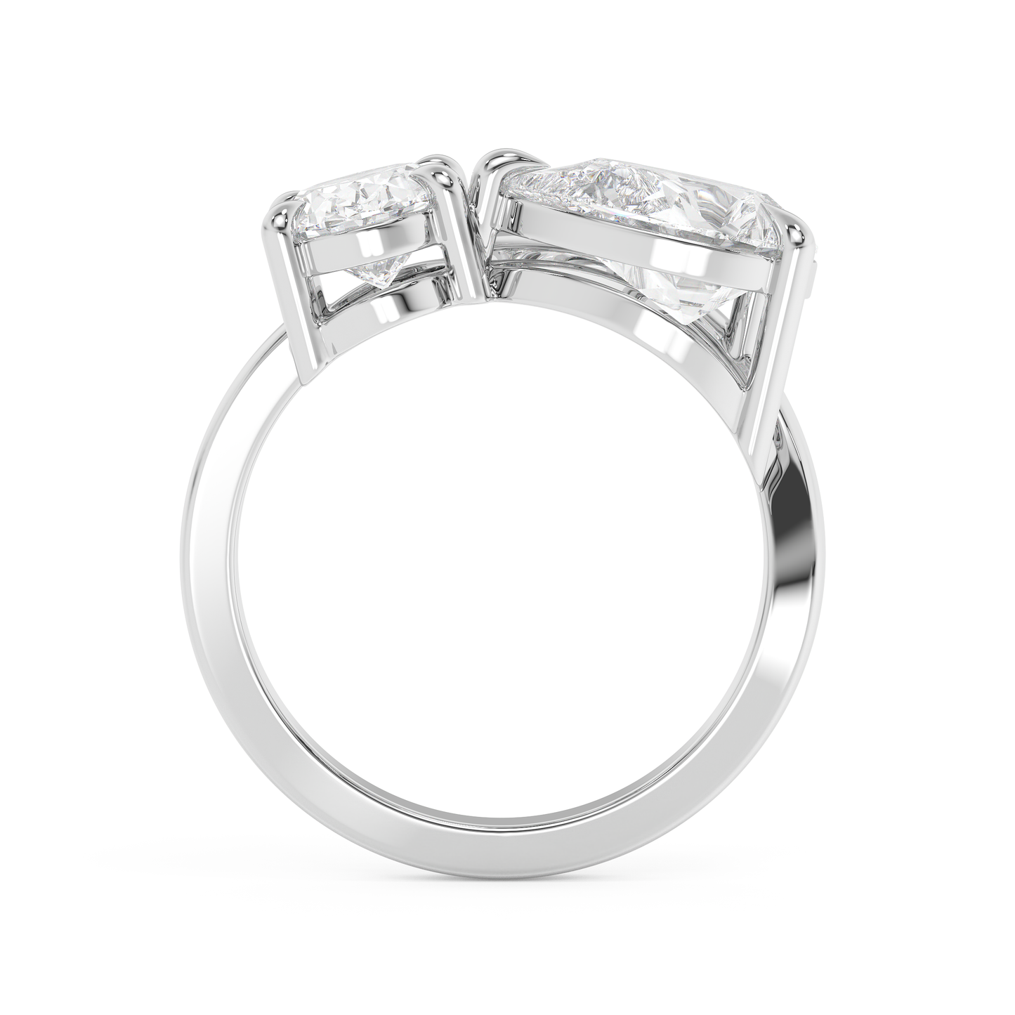 Emerald Solitaire Lab Grown Diamond Engagement Ring
