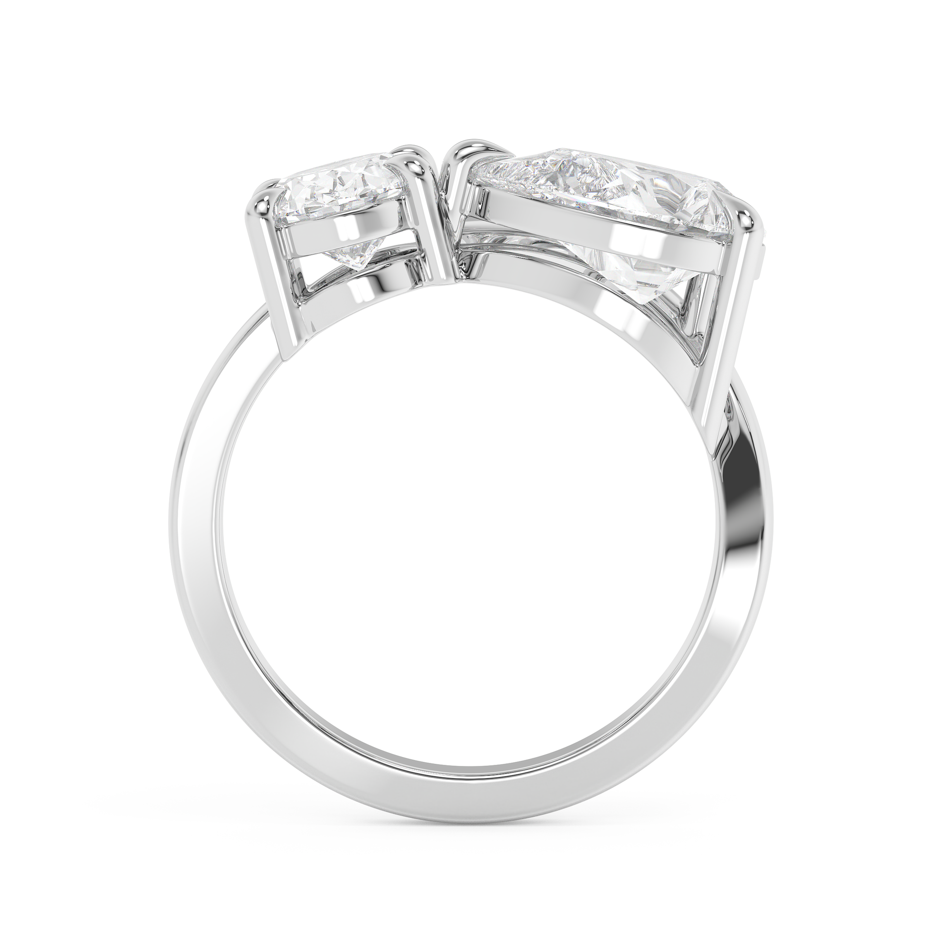 Emerald Solitaire Lab Grown Diamond Engagement Ring