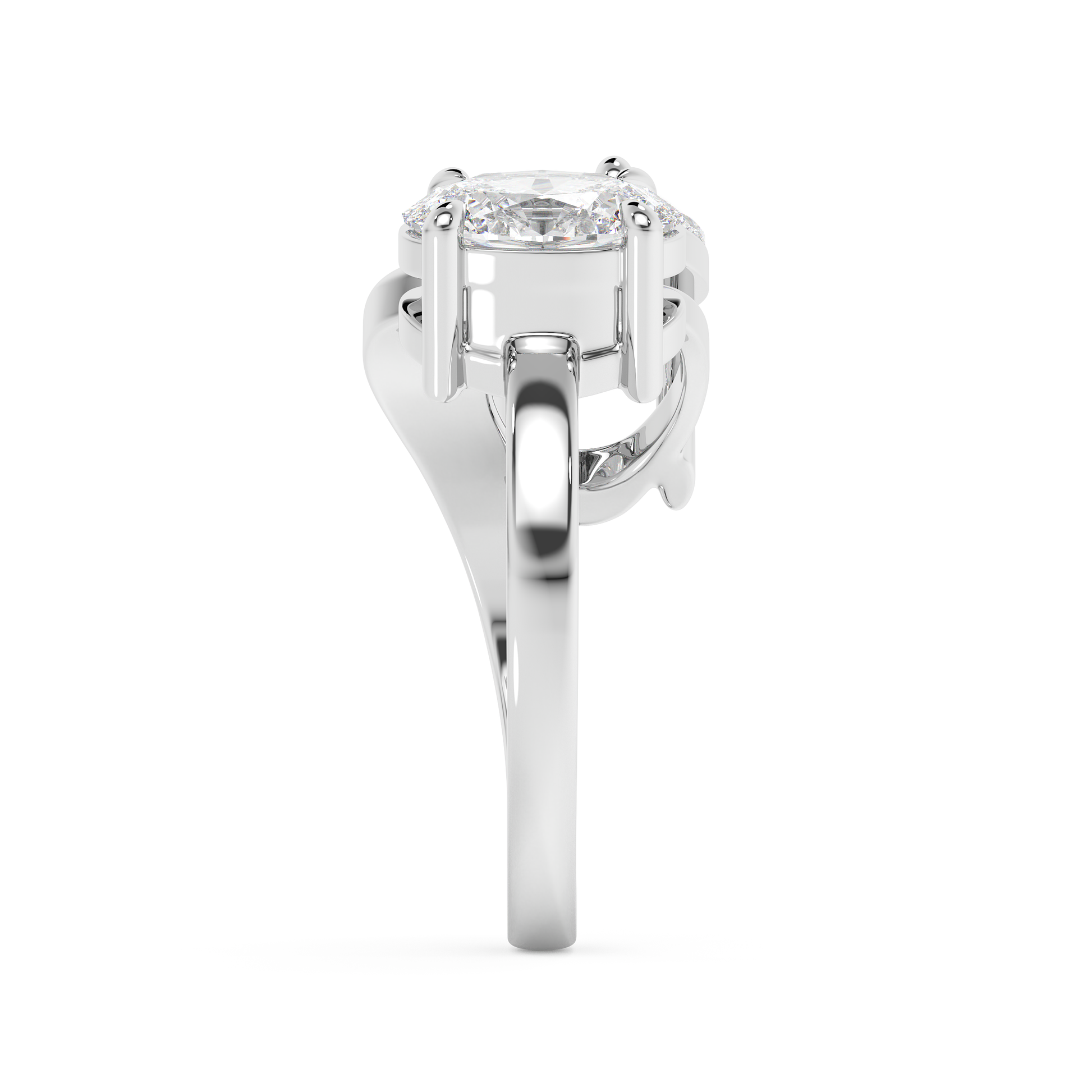 Emerald Solitaire Lab Grown Diamond Engagement Ring