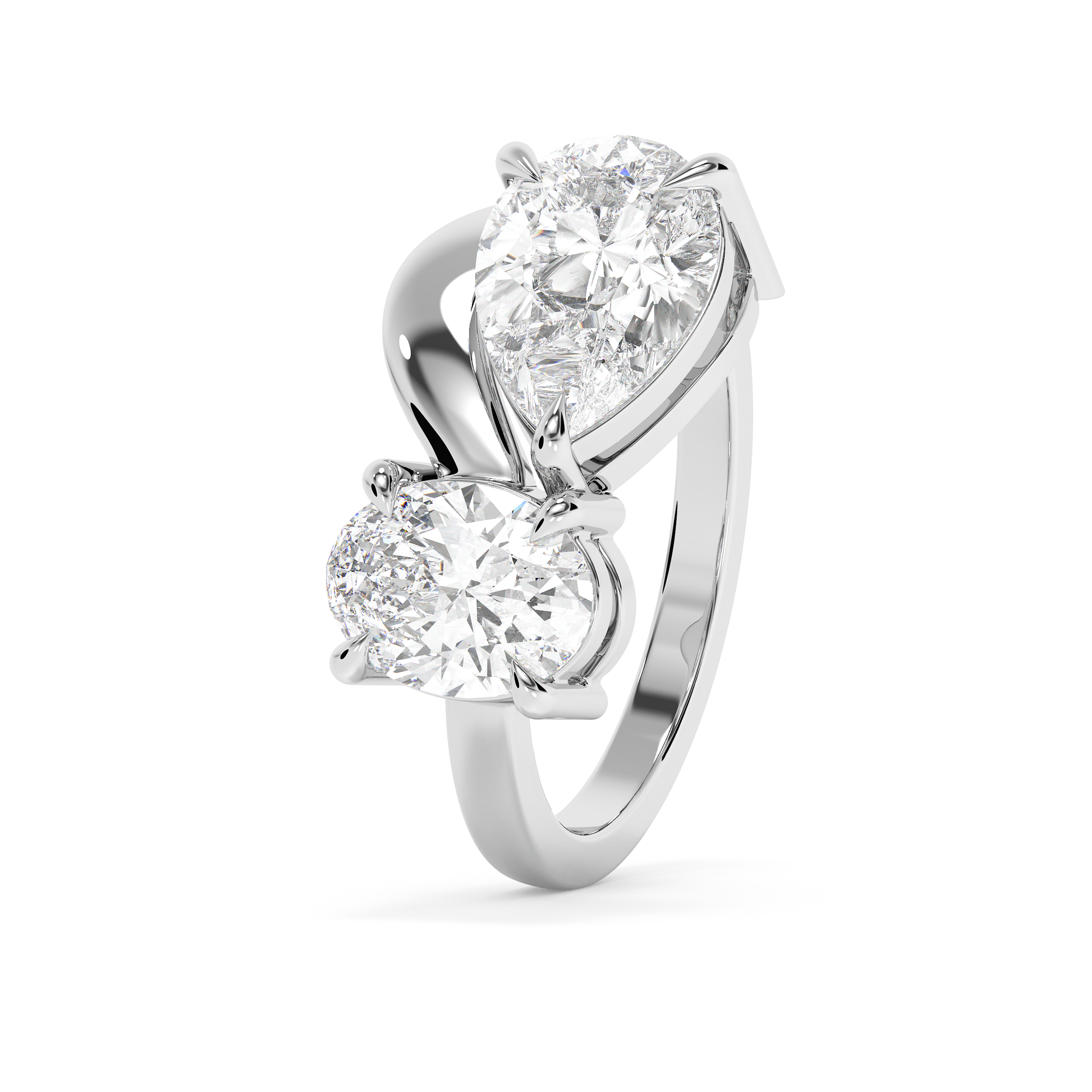Emerald Solitaire Lab Grown Diamond Engagement Ring