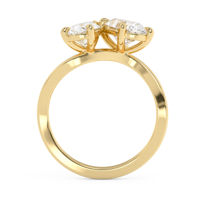 Emerald Solitaire Lab Grown Diamond Engagement Ring