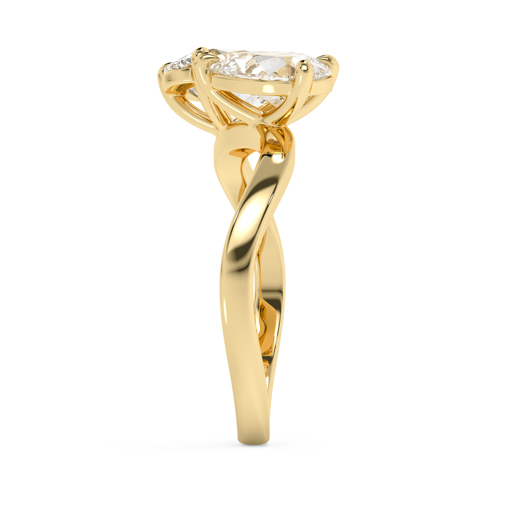 Emerald Solitaire Lab Grown Diamond Engagement Ring