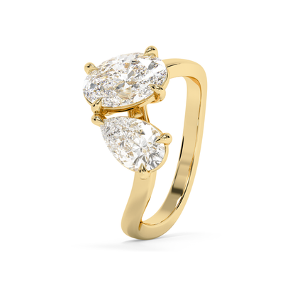 Emerald Solitaire Lab Grown Diamond Engagement Ring
