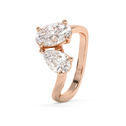 Emerald Solitaire Lab Grown Diamond Engagement Ring