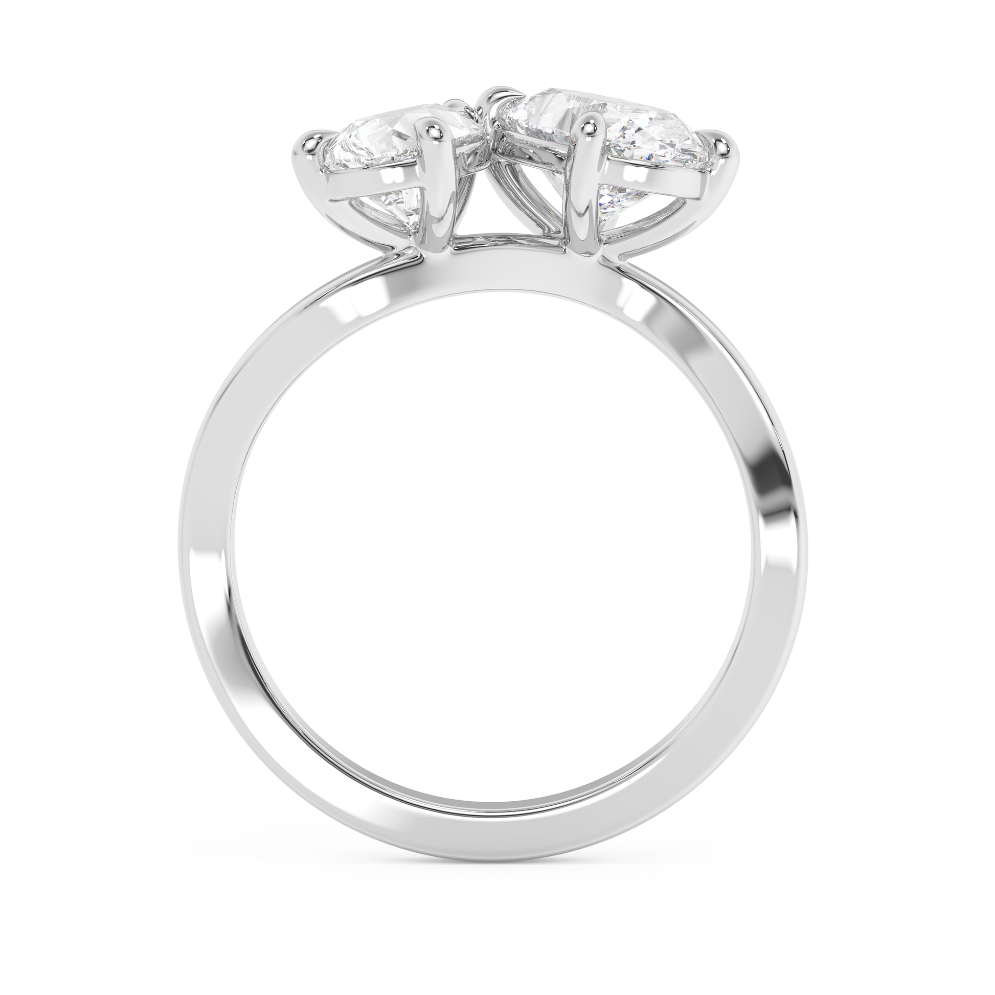 Emerald Solitaire Lab Grown Diamond Engagement Ring