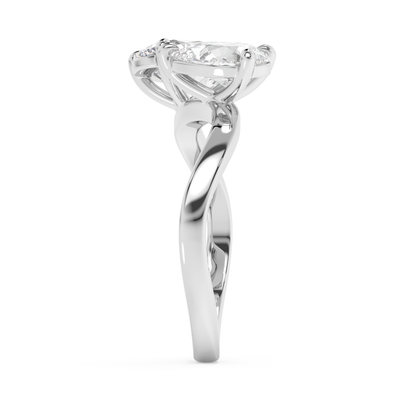 Emerald Solitaire Lab Grown Diamond Engagement Ring