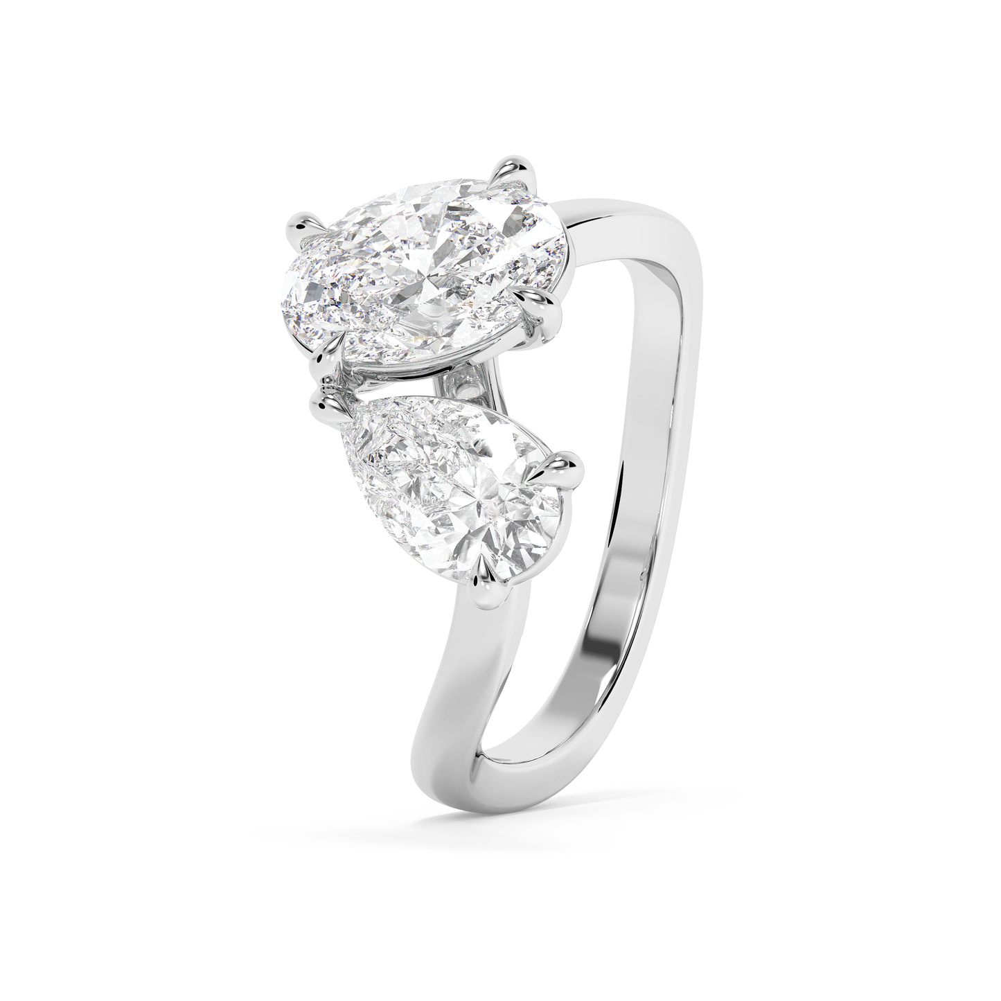 Emerald Solitaire Lab Grown Diamond Engagement Ring