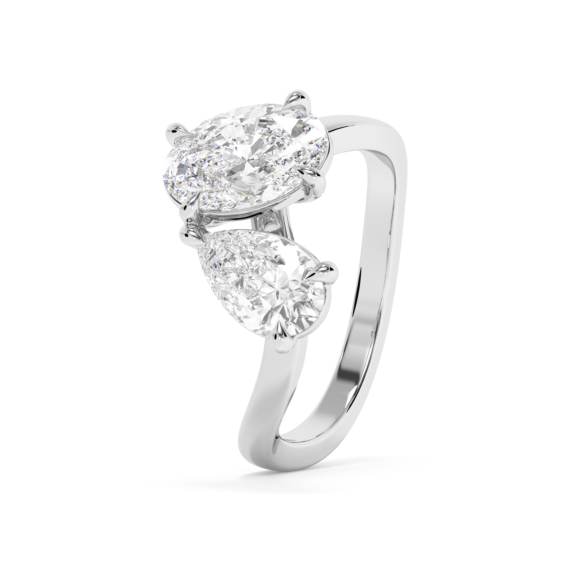 Emerald Solitaire Lab Grown Diamond Engagement Ring
