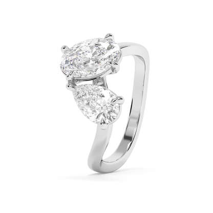 Emerald Solitaire Lab Grown Diamond Engagement Ring